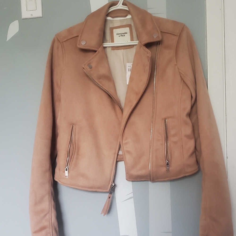 Abercrombie faux suede leather jacket